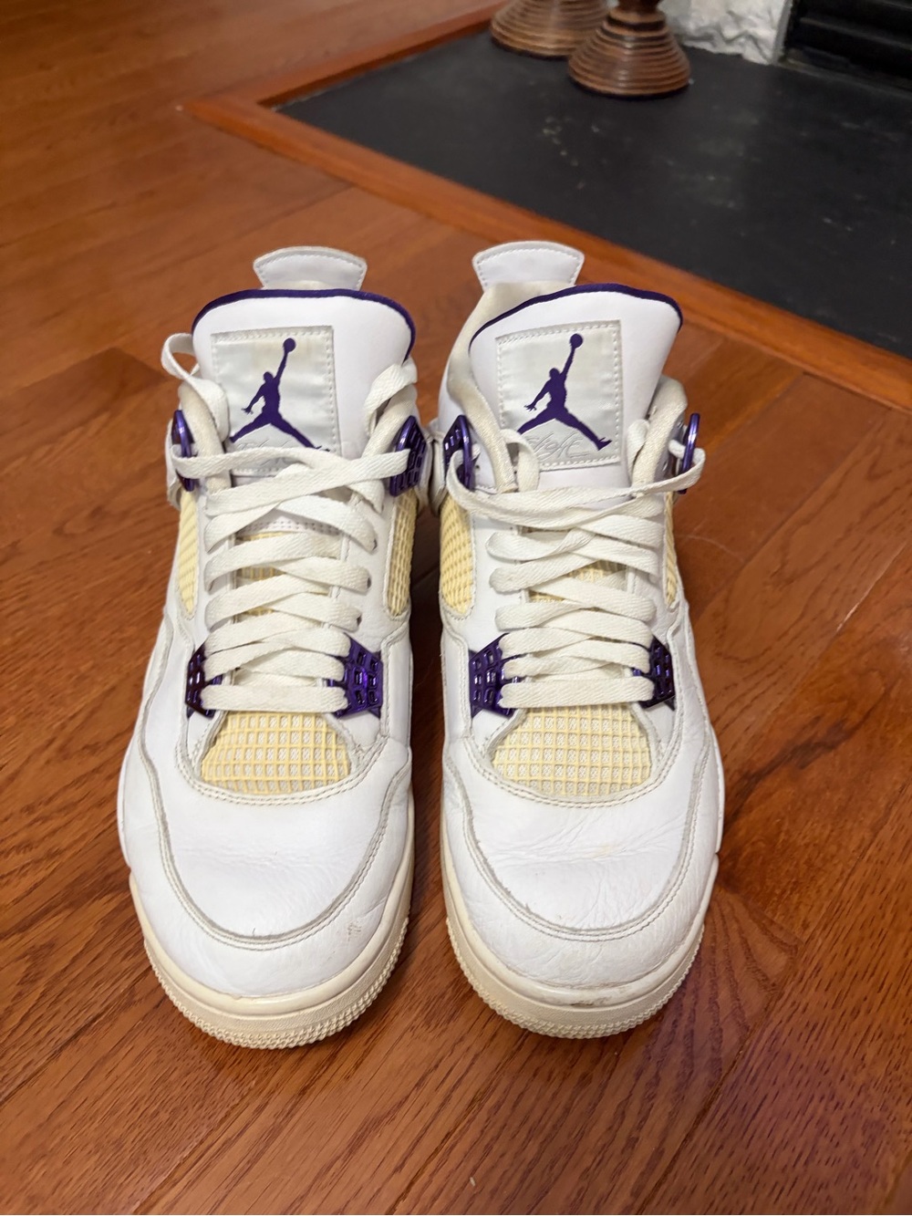Jordan men’s White and Purple Sneakers
